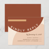 Boho Earth tone Abstracte Circles Wedding RSVP Kaart (Voorkant / Achterkant)