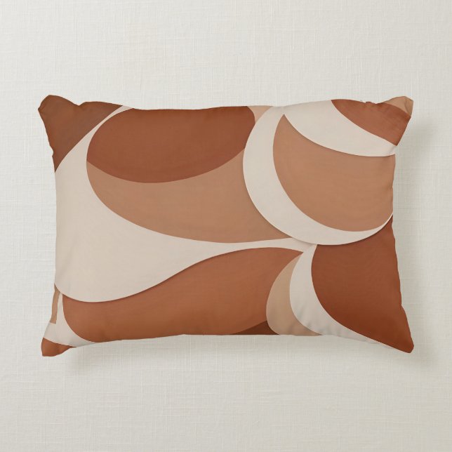 Boho Earth Tone Abstracte Vormen Kussen Ontwerp (Voorkant)