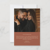 Boho Earth Tone Arch Foliage Terracotta Wedding Bedankkaart (Achterkant)