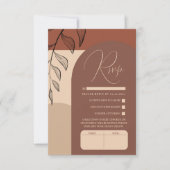 Boho Earth Tone Arch Foliage Terracotta Wedding RSVP Kaartje (Voorkant)