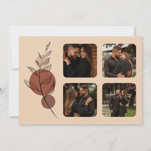 Boho Earth Tone Arch Foliage Terracotta Wedding Save The Date (Achterkant)