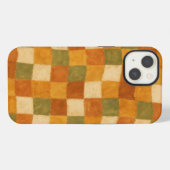 Boho Earth Tone Checkered Pattern iPhone Hoesje (Achterkant horizontaal)