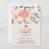 Boho Earth tone floral waterverf foto afstuderen Kaart (Voorkant)