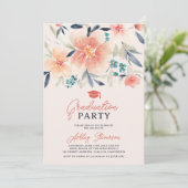 Boho Earth tone floral waterverf foto afstuderen Kaart (Staand voorkant)