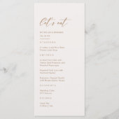 Boho Earth Tone Pampas Grass Bruiloft Menu (Voorkant)