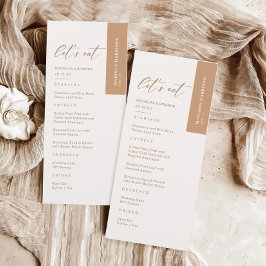 Boho Earth Tone Pampas Grass Bruiloft Menu