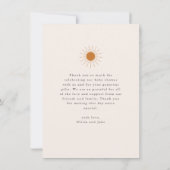 Boho Earth Tone Rainbow Baby shower Bedankkaart (Achterkant)