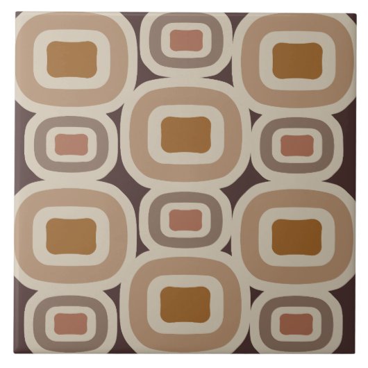 Boho Earth Tones Abstracte vormen Tegeltje (Voorkant)