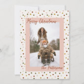 Boho Earth Tones Polka Dots Photo Christmas Feestdagenkaart (Voorkant)