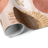 Boho Earth Tones Terracotta Abstract Pattern Cadeaupapier (Rol Hoek)