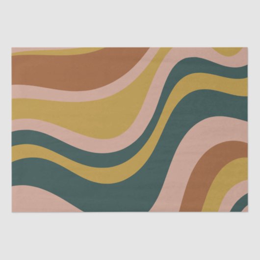 Boho Earth Tones Trendy Modern Abstract Patroon Tissuepapier (Voorkant)