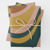 Boho Earth Tones Trendy Modern Abstracte patronen Inpakpapier Vel (In situ)