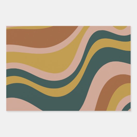 Boho Earth Tones Trendy Modern Abstracte patronen Inpakpapier Vel (Voorkant)