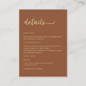 Boho Earth Tones Trendy Script Informatiekaartje (Voorkant)