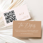 Boho Earth Toon Details Bruiloft QR code Informatiekaartje