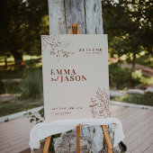 Boho Earthy Beige Wedding Welcome Sign Poster