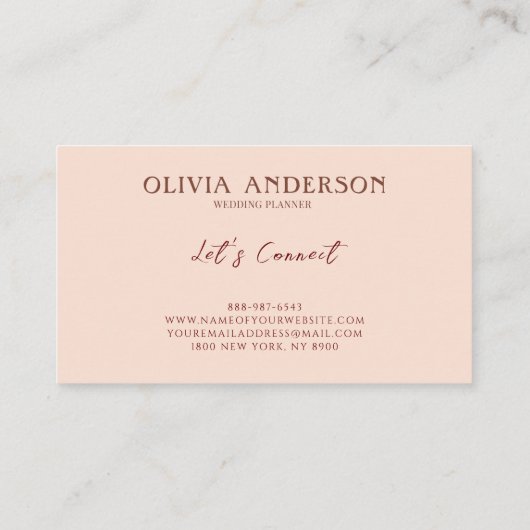 Boho Earthy Bird Line art Logo Unieke Terracotta Visitekaartje (Achterkant)