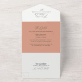 Boho Earthy Bleek Terracotta Botanical Wedding All In One Uitnodiging (Buitenkant)