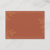 Boho Earthy Brown & Gold Modern Wedding Details Informatiekaartje (Achterkant)