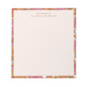 Boho Earthy Burnt Oranje Floral Persoonlijke naam Notitieblok (Voorkant)