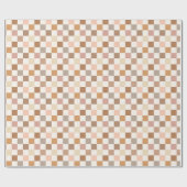 Boho Earthy Check Checkerboard Checkered Girly Cadeaupapier (Vlak)