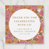 Boho Earthy Floral Vrijgezellenfeest Custom Dank u Bedankjes Labels (Achterkant)