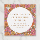 Boho Earthy Floral Vrijgezellenfeest Custom Dank u Bedankjes Labels (Voorkant)