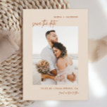 Boho Earthy Foto Save the Dates Kaarten<br><div class="desc">Boho Earthy Tone Photo Save the Date Cards</div>