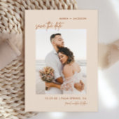 Boho Earthy Foto Save the Dates Kaarten