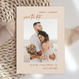 Boho Earthy Foto Save the Dates Kaarten