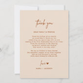 Boho Earthy Foto Weddenschap Bedankt kaarten (Achterkant)