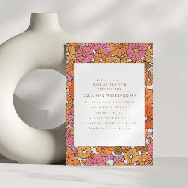 Boho Earthy Ochre Sinaasappel Bloemen Vrijgezellen Kaart