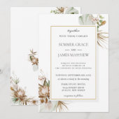 Boho Earthy Protea Palm Rust Brown Rustic Wedding Kaart (Voorkant / Achterkant)