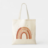 Boho Earthy Rainbow esthetisch Tote Bag (Achterkant)