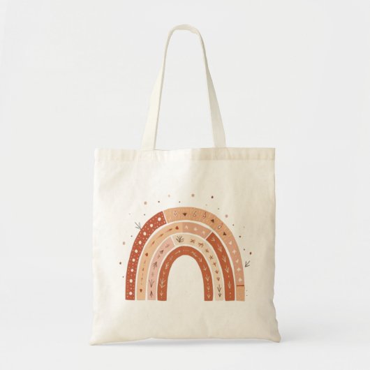 Boho Earthy Rainbow esthetisch Tote Bag (Voorkant)