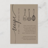 Boho Earthy Tan Bridal Shower Recipe Informatiekaartje (Voorkant)