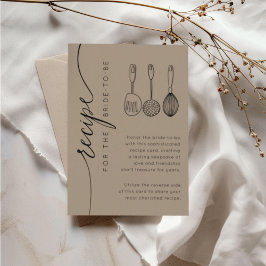 Boho Earthy Tan Bridal Shower Recipe Informatiekaartje
