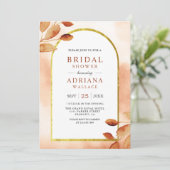 Boho Earthy Terracotta Leaves Arch Vrijgezellenfee Kaart (Staand voorkant)