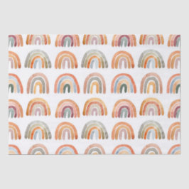 Boho Earthy Tone Waterverf Rainbows Illustratie Tissuepapier