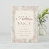 Boho Earthy Tones Holiday Party Kaart (Staand voorkant)