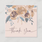 Boho earthy toon florale waterverf order vierkante visitekaartje (Voorkant)