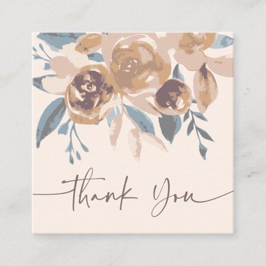 Boho earthy waterverf order vierkante visitekaartje (Voorkant)