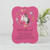 Boho Easter Brunch Bunnies Watercolor Wildflowers Feestdagenkaart (Staand voorkant)