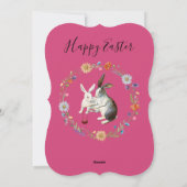 Boho Easter Brunch Bunnies Watercolor Wildflowers Feestdagenkaart (Achterkant)