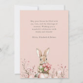 Boho Easter Bunny Blush Bloemeneieren Feestdagenkaart (Achterkant)