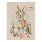 Boho Easter Bunny Printable Whimsical Pastel Perfect Poster (Voorkant)