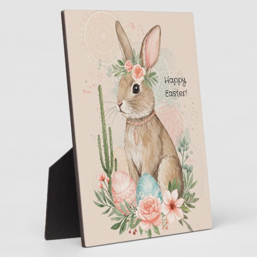 Boho Easter Bunny Whimsical Pastel Fotoplaat (Zijkant)