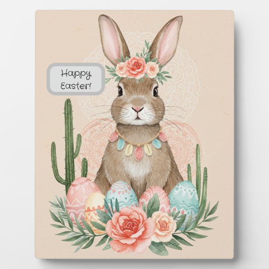 Boho Easter Bunny Whimsical Pastel Fotoplaat (Voorkant)