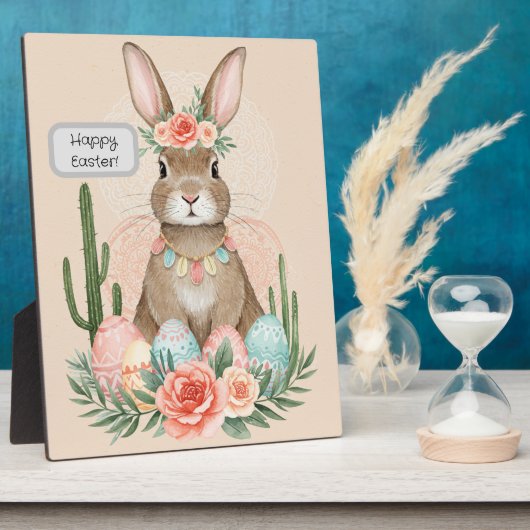 Boho Easter Bunny Whimsical Pastel Fotoplaat (Zijkant)