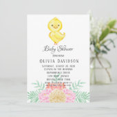 Boho Easter Chicken Waterverf Florals Baby shower Kaart (Staand voorkant)
